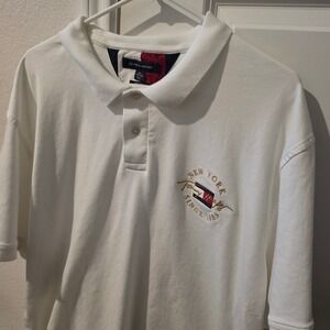 Tommy Hilfiger Mens XXL White New York 1985 Embroidered Regular Fit Polo Shirt